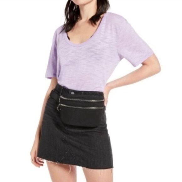 NWT  x Claudia Sulewski U-Neck Tee Purple Betta - Picture 1 of 7